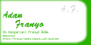 adam franyo business card